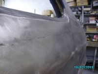nova quarter close  Another close up of the upper weld seam that will easily dissapear with high build polyester primer, or a very thin skim of filler.  This is how I like to do it if possible.
